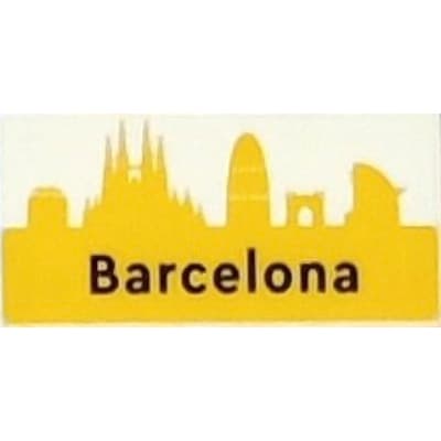 Tile 2 x 4 with 'Barcelona' and Yellow Landmarks Print