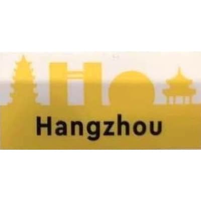 Tile 2 x 4 with 'Hangzhou' and Yellow Landmarks Print