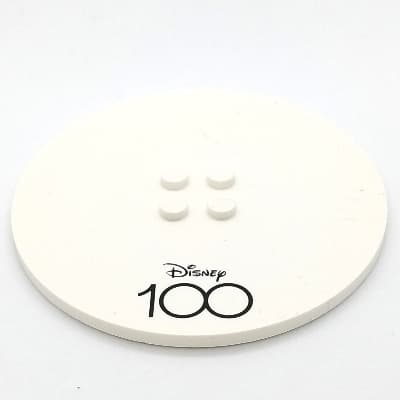 Plate Special Round 8 x 8 with 2 x 2 Center Studs with Disney 100 Print
