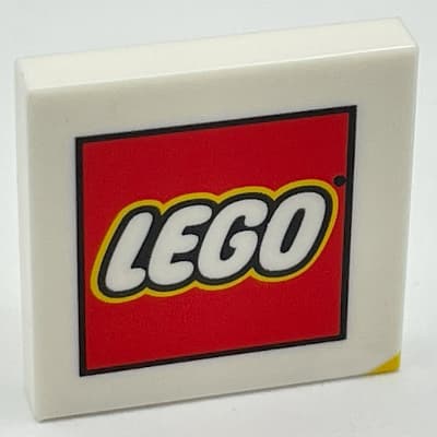 Tile 2 x 2 with 'LEGO' Logo and Yellow Bottom Right Corner Print
