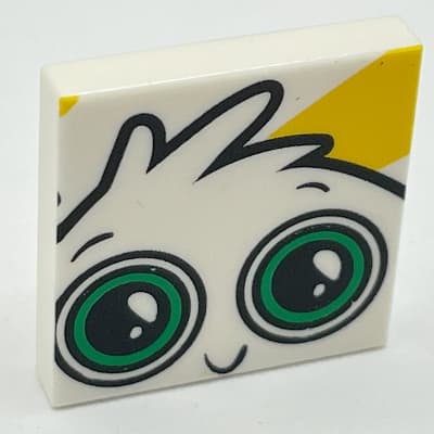 Tile 2 x 2 with Face with Large Green Eyes Print