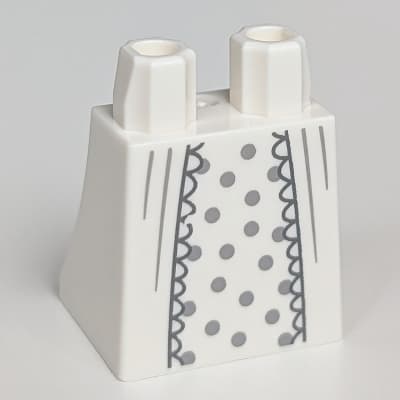 Hips and Legs Under Dress/Robe with Under Dress, Dark Bluish Gray Dots, Black Lace Trim Print