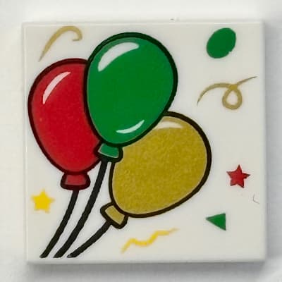 Tile 2 x 2 with Red/Yellow/Green Balloons Print