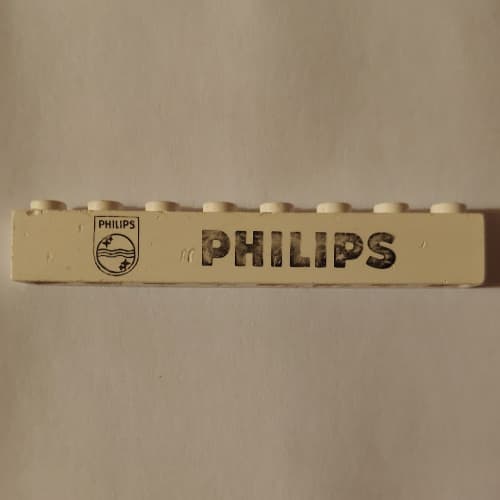 Brick 1 x 8 with 'PHILIPS' Logo Print