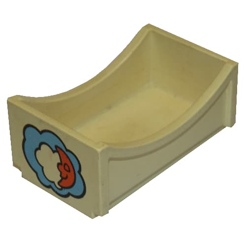 Duplo Bed 2 x 4 with Moon and Cloud Print (Old Style)