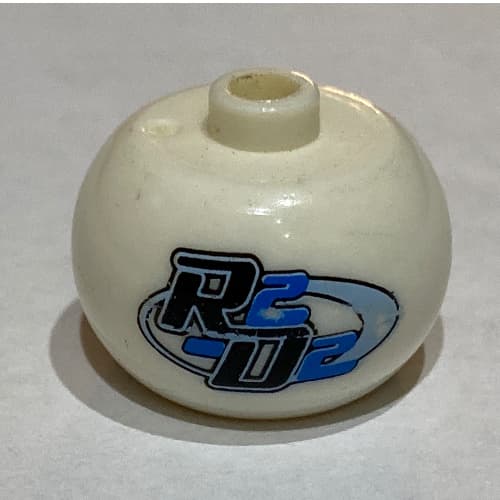 Pen Bead, Round Orb with 'R2-D2' Print