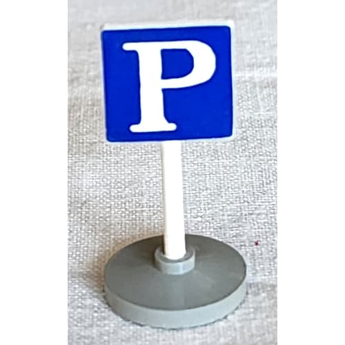 Road Sign Old Square with Parking 'P' Print & Type 2 Base