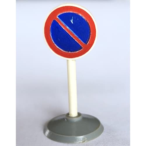 Road Sign Old Round with No Parking Blue Print & Type 1 Base