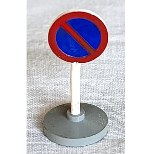 Road Sign Old Round with No Parking Blue Print & Type 2 Base