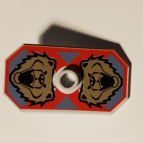 Shield Rectangular with Stud, Knights Kingdom Santis Bear Print (Non-Sticker)