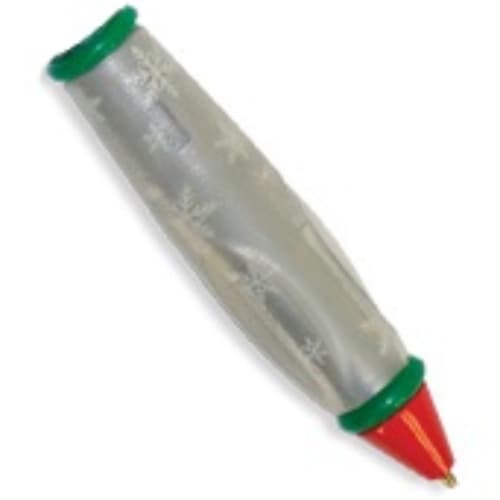 Pen Body, with Red Tip, Green Ends, Snowflakes Print