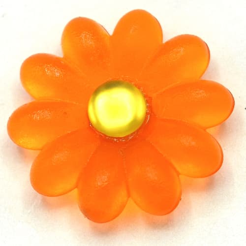 Clikits Icon, Flower 2 x 2 Large, 10 Petals with Pin, Trans-Yellow Center Cabochon