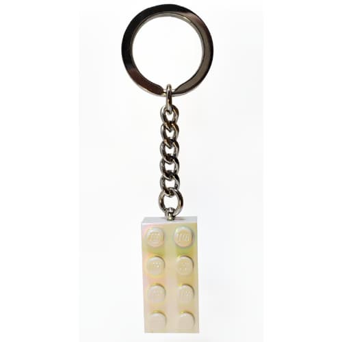Key Chain, Chrome Chain and Ring with 2 x 4 Brick