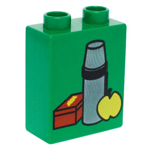 Duplo Brick 1 x 2 x 2 with Lunch Box Print