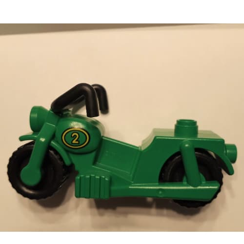 Duplo Motorcycle with Yellow Number 2 Print