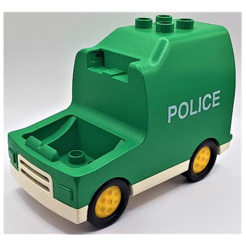 Duplo Van, with White Base, Yellow Hubs, and 'POLICE' Print