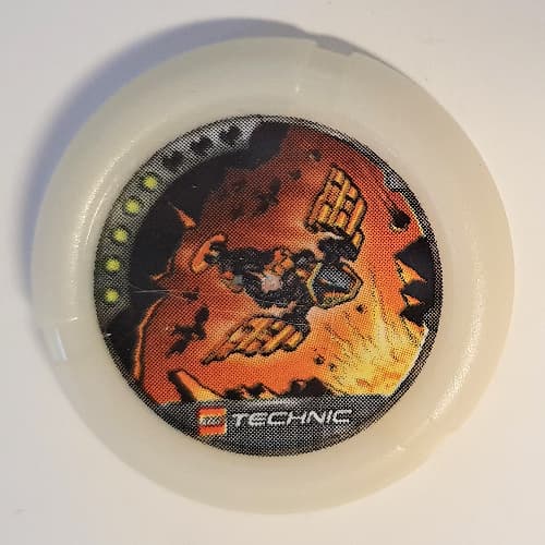 Large Figure Throwing Disk, Flare and Spark, 5 Pips, Flare Flying Print