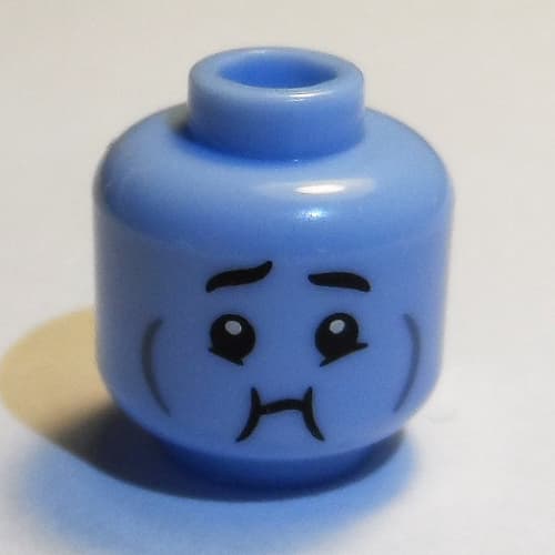 Minifig Head, Smile / Queasy, Cheek Lines print