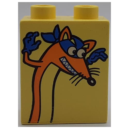 Duplo Brick 1 x 2 x 2 with Swiper The Fox (Looking to his Left) Print