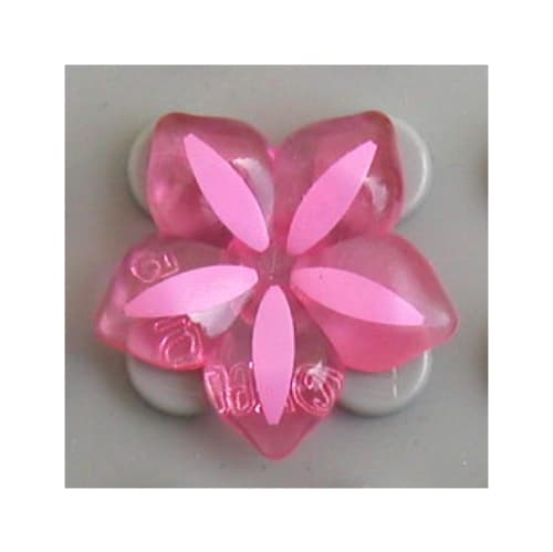 Clikits Icon, Flower 2 x 2 Large, 5 Petals with Pin, and Bright Pink Petal Highlights Print