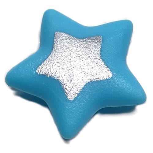 Clikits Icon, Star 2 x 2 Large with Pin, Silver Star Print