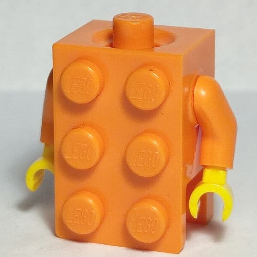 Minifig Torso Brick Suit with Yellow Hands