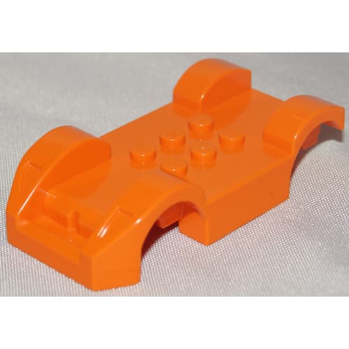 Vehicle Base, 4 x 8 with Mudguards, Fast Food Racer, with Front Bumper, Headlights and Curved Rear Fenders