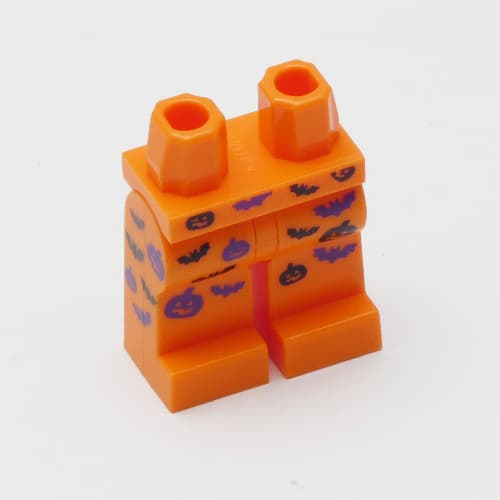 Hips and Orange Legs with Black and Purple Bat and Jack O' Lantern Halloween Print