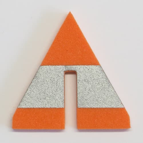 Cone Triangle Upright with Silver Stripe 6 x 6 with Bottom Cutout