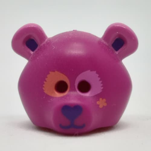 Costume / Mask, Bear with Dark Purple Nose and Ears, Coral and Bright Pink Eyes Print