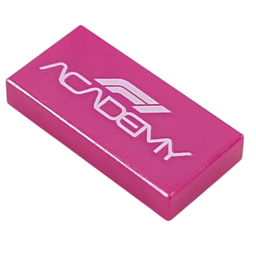 Tile 1 x 2 with White 'ACADEMY' print