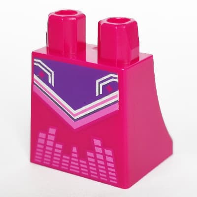 Hips and Legs Under Dress/Robe with Dark Pink/Dark Purple Stripes Pattern print