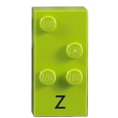 Braille Brick 2 x 4 with 4 Studs ⠵ and 'Z' Print