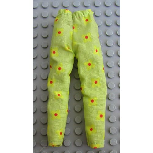 Scala, Trousers / Pants with Red Dots in Yellow Flowers Print