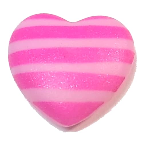 Clikits Icon, Heart 2 x 2 Large with Pin, Dark Pink Stripes Print