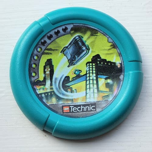 Large Figure Throwing Disk, Turbo / City, 4 Pips, Flying Box in City Print