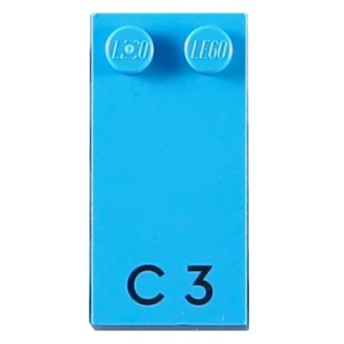 Braille Brick 2 x 4 with 2 Studs ⠉ and 'C 3' Print