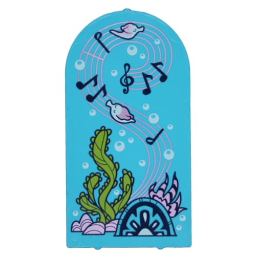 Glass for Frame 1 x 6 x 7 with Bow with Fish, Coral, Kelp, Music Notes print