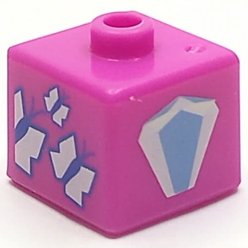 Pen Bead, Square with Butterflies, Diamond Print