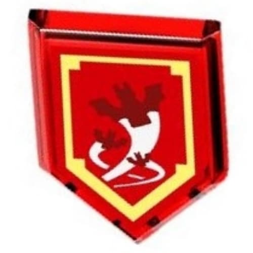 Tile Special 2 x 3 Pentagonal with Nexo Power Shield Print - Crimson Bat