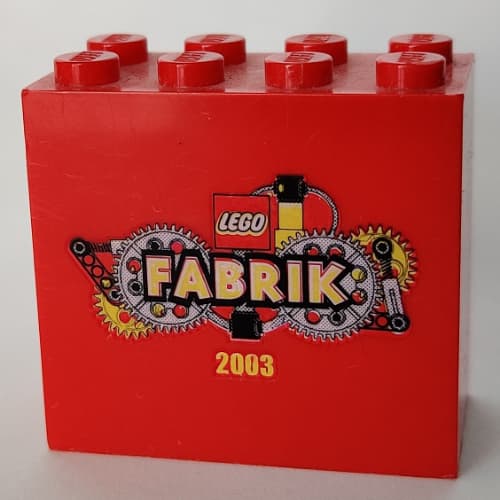 Brick 2 x 4 x 3 with 'LEGO FABRIK 2003' Print