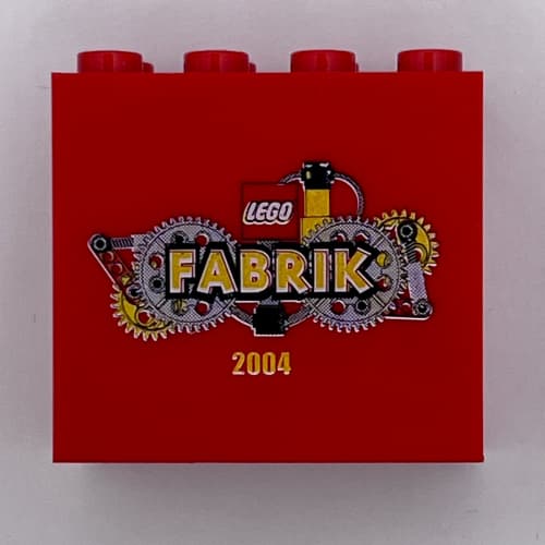 Brick 2 x 4 x 3 with 'LEGO FABRIK 2004' Print