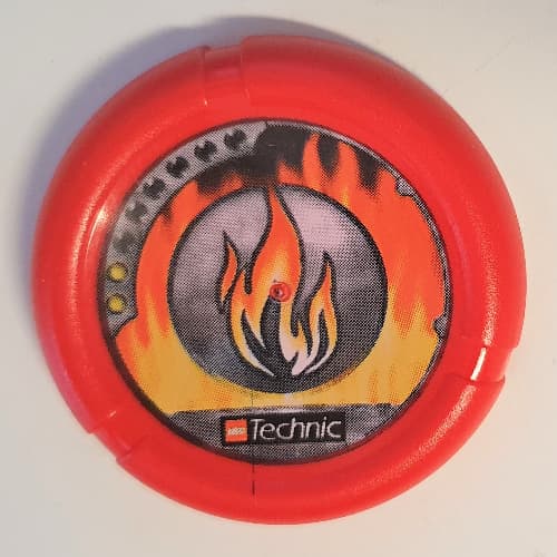 Large Figure Throwing Disk, Torch / Fire, 2 Pips, Flame Logo Print