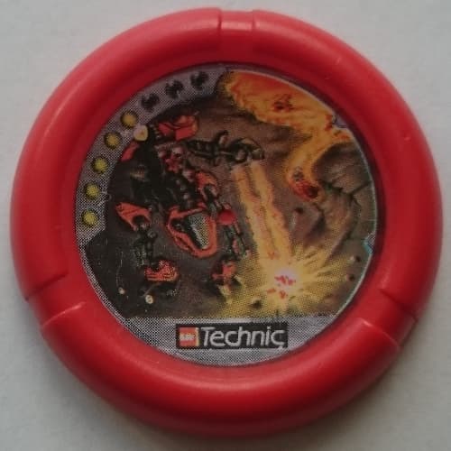 Large Figure Throwing Disk, Torch / Fire, 5 Pips, Making Trench for Lava Print