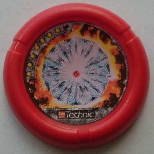 Large Figure Throwing Disk, Torch / Fire, 7 Pips, Diamond in Fiery Rock Print