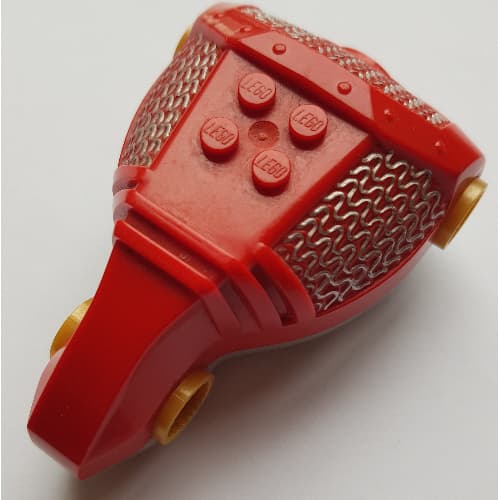 Large Figure Torso with Adric, Sir Print (Red Front and Silver Chain Mail) Brick 2 x 2 Relief (Series 3)