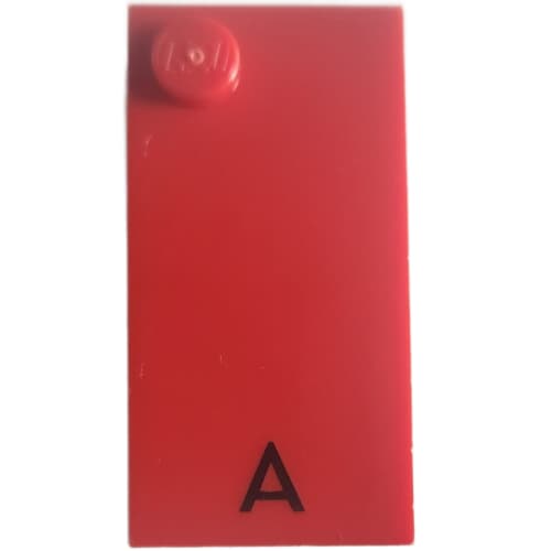 Braille Brick 2 x 4 with 1 Stud ⠁and 'A' Print