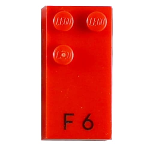 Braille Brick 2 x 4 with 3 Studs ⠋ and 'F 6' Print