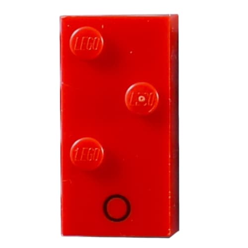 Braille Brick 2 x 4 with 3 Studs ⠕ and 'O' Print