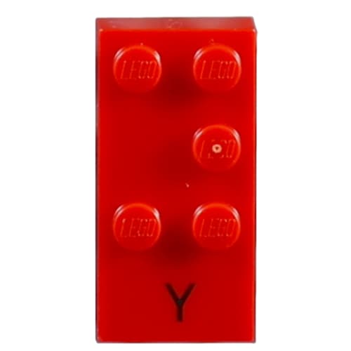 Braille Brick 2 x 4 with 5 Studs ⠽ and 'Y' Print